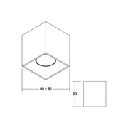 Brumberg Leuchten - Downlight/Strahler/Flutlicht Anbaumodul quadratisch 45131180 struktur schwarz