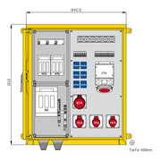 Walther Werke - Baustromverteiler Aufputzverteiler WAP0494 138kVA, 3 RCDs TypA
