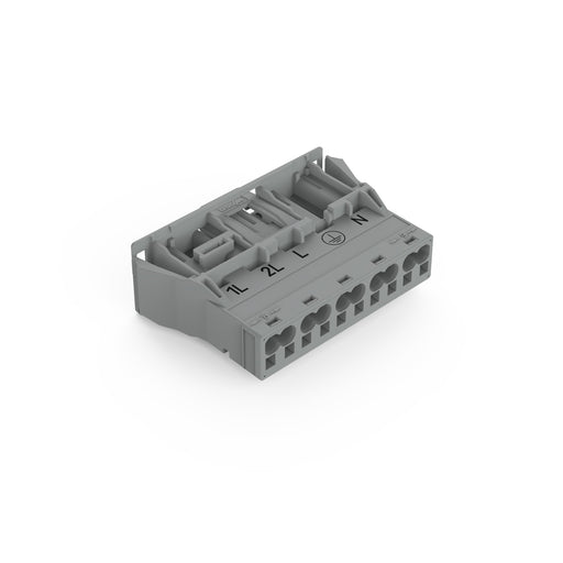 WAGO - Geräteanschluss für steckbare Gebäudeinstallation Snap-In-Stecker 770-755/064-000 5-polig,Kod. B,grau − 50 Stück