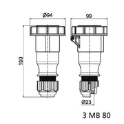 Bals Elektrotech - CEE-Kupplung (IEC 60309) Kupplung TLQ 31186-TLQ 32A 4p 380/440V 3h − 10 Stück