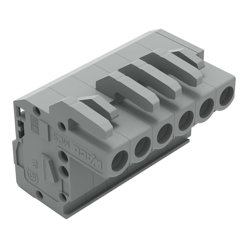 WAGO - Kabelsteckverbinder für Leiterplattensteckverbinder 1-Leiter Federleiste 232-106/026-000 CAGECLAMP 2,5mm²,gr − 50 Stück