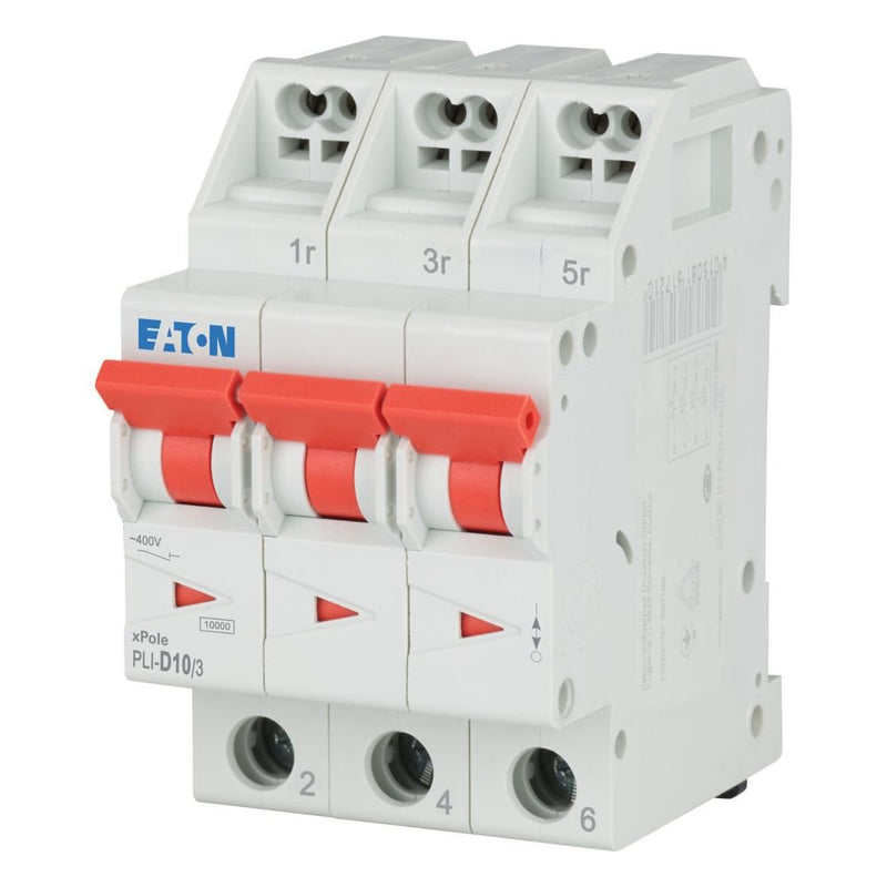 Eaton - Leitungsschutzschalter PLI-D10/3 D 10A, 3p Steckkl