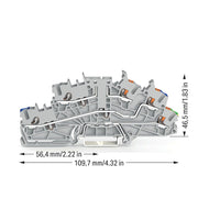 WAGO - Installations-Etagenklemme Installationsetagenklemme 2203-6561 2,5 mm² Hybrid − 50 Stück