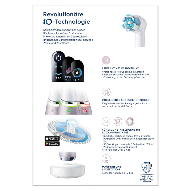 ORAL-B - Mundpflegegerät Zahnbürste iO Series 9N RoseQua Magnet-Technologie − 3 Stück
