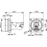 Telegärtner - Modularer Steckverbinder TOC Flanschset IP68 Cat.6A 100007379 AMJ-S Modul T568B