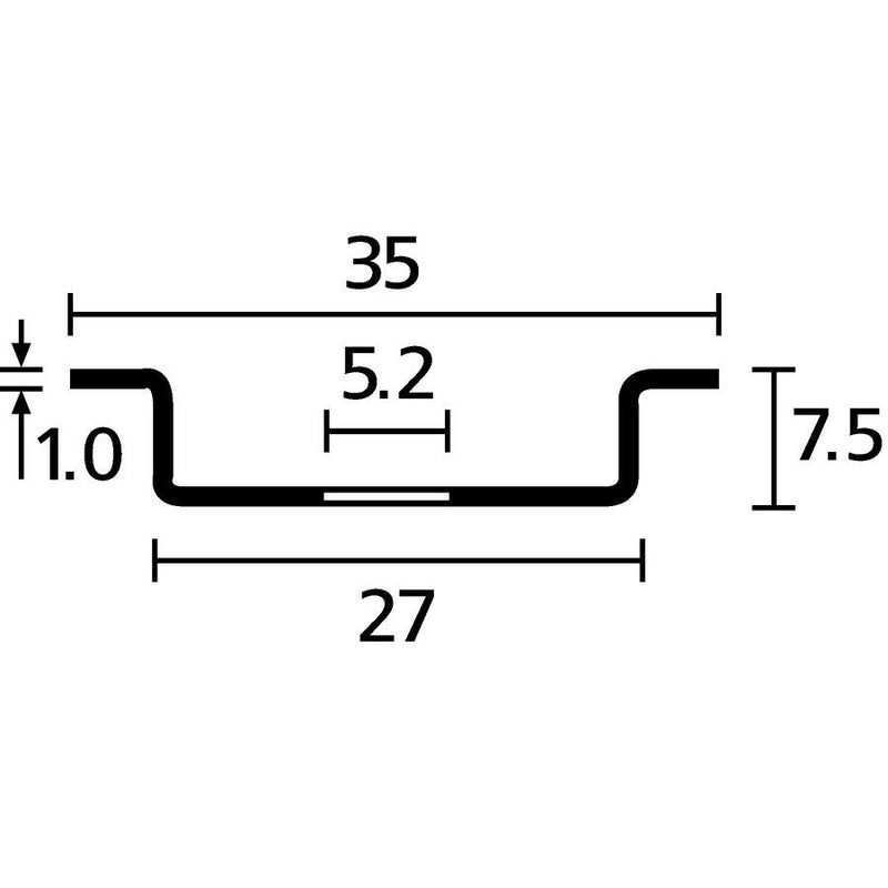 HellermannTyton - Tragschiene gelocht DELTA-3F/BV bandverzinkt 40m − 2 Meter
