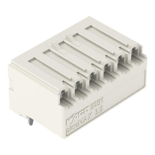 WAGO - Leiterplattensteckverbinder THT-Federleiste abgewink. 2091-1324 3,5mm,lichtgrau − 200 Stück