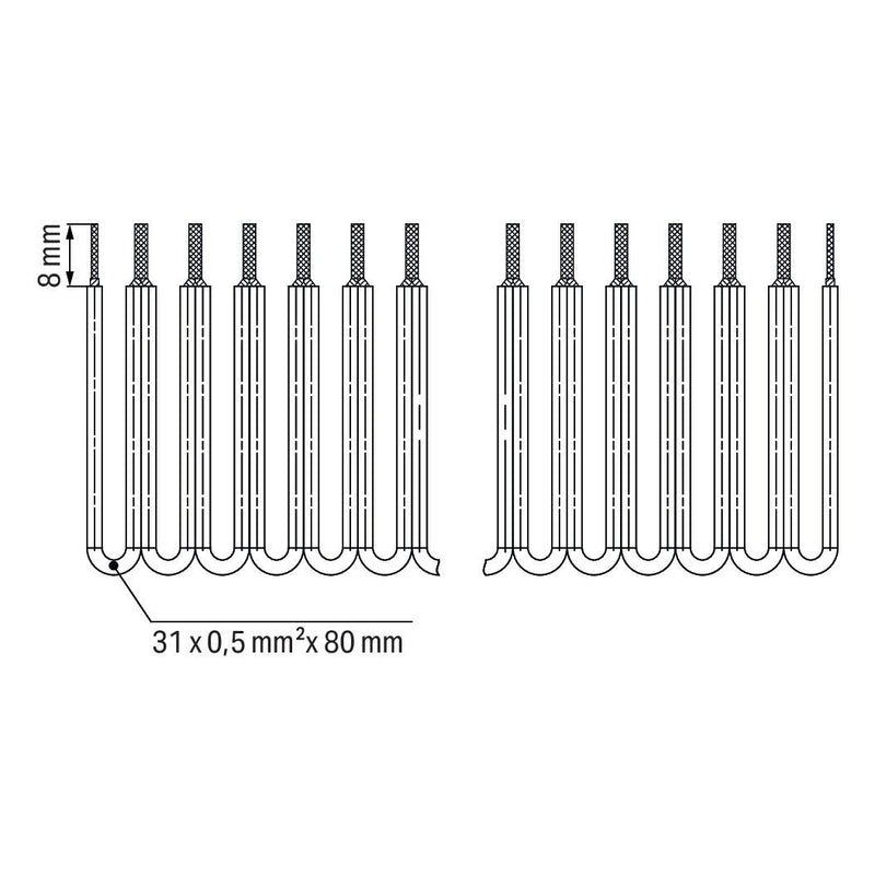 WAGO - Querverbinder/Brücker für Reihenklemme Drahtkettenbrücker 709-107 31x80mm