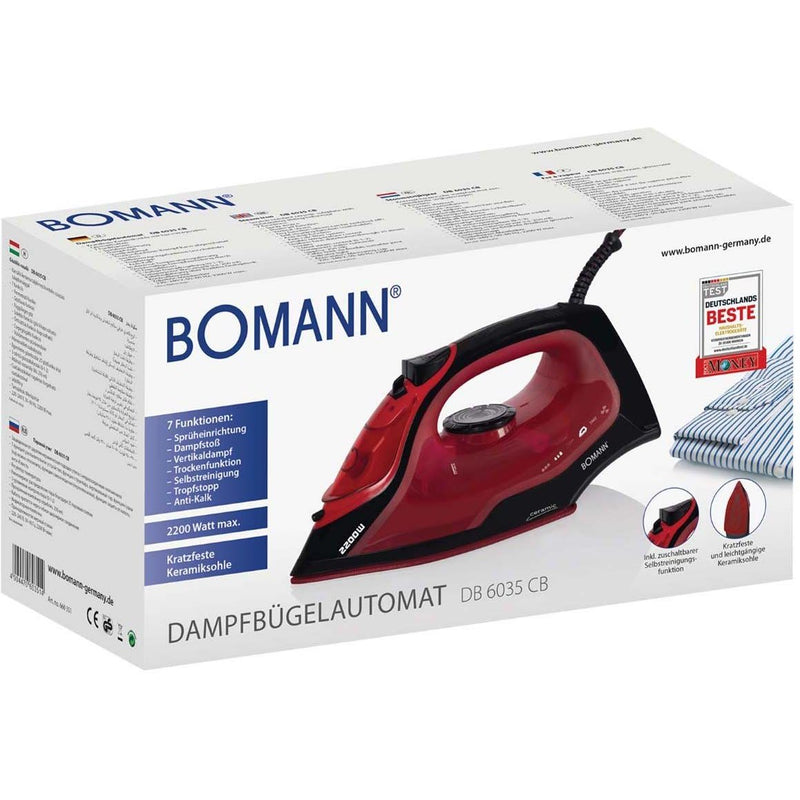 Bomann DA - Bügeleisen Dampfbügeleisen DB6035CB sw/rt Keramiksohle
