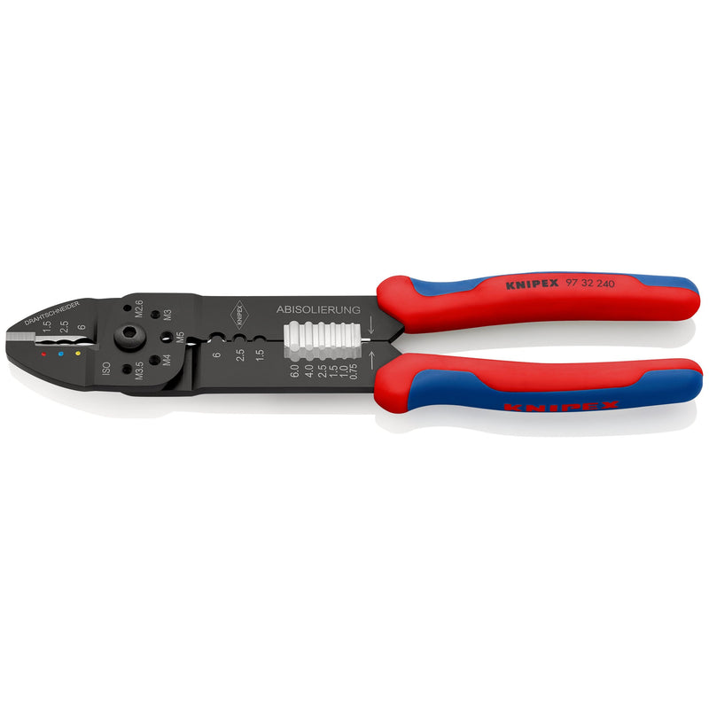 Knipex - Presswerkzeug Kabelschuhe/Verbinder, Aderendhülsen, Schirmanschluss Crimpzange 97 32 240 SB sw lack., 240mm