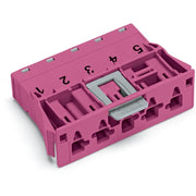 WAGO - Geräteanschluss für steckbare Gebäudeinstallation Snap-In-Stecker 770-795 5-polig,Kod. B,pink − 50 Stück