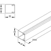 HKL - Leitungsführungskanal Kanal gr HKL3030.1 30x30 RAL7030 − 2 Meter