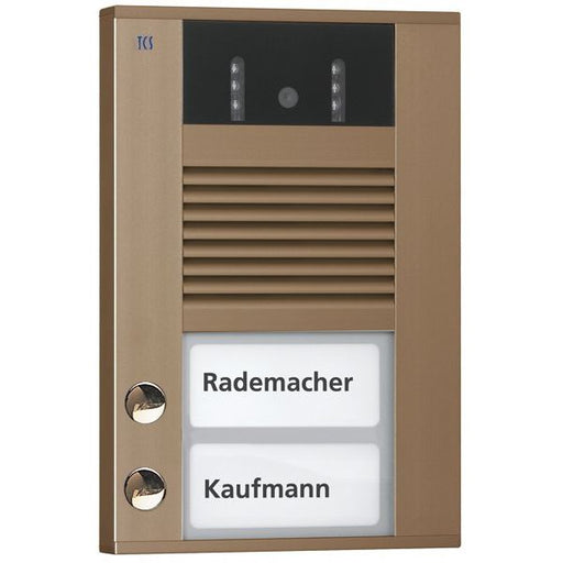 TCS Tür Control - Türstation für Türkommunikation Video color Außenstation AVD14023-0012 2Tast 1reih.AP bro