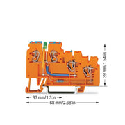 WAGO - Initiator/Aktor-Reihenklemme 3-Leiter-Initiatoren-LED 270-564/281-483 Einspeiseklemme − 10 Stück