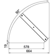 OBO Bettermann - Deckel Bogen für Kabeltragsystem Deckel für Bogen RBD W 600 A4 winkelverst. B600mm