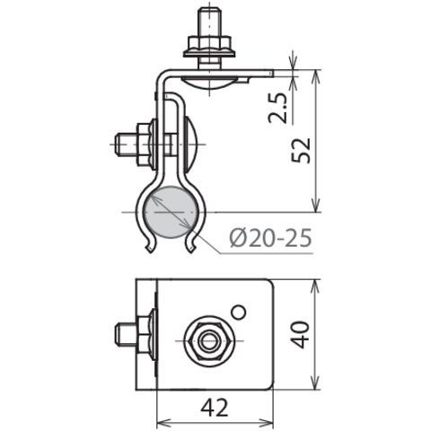 DEHN - Zubehör/Ersatzteile für Erdung und Blitzschutz Halter für Metalldach HAM8RSF20.25V2A
