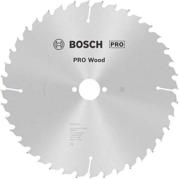 Bosch - Kreissägeblatt PRO Wood Kreissägeblatt, 2608640670 250 x 3,2 x 30 mm