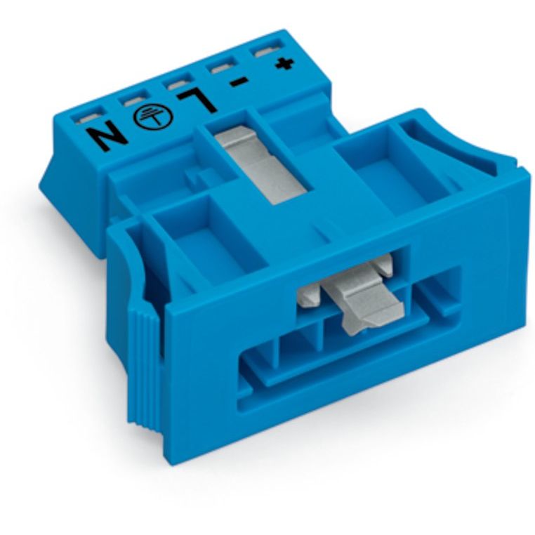 WAGO - Geräteanschluss für steckbare Gebäudeinstallation Snap-In-Stecker 890-2115 5-polig,Kod. I,blau − 50 Stück