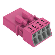WAGO - Steckverbinder für steckbare Gebäudeinstallation Stecker 4-polig 890-294/081-000 pink − 50 Stück