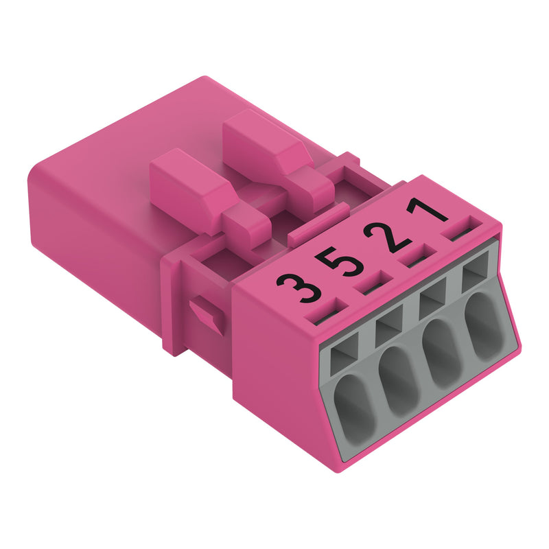 WAGO - Steckverbinder für steckbare Gebäudeinstallation Stecker 4-polig 890-294/081-000 pink − 50 Stück