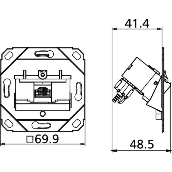 Metz Connect - Kommunikationsanschlussdose Kupfer Anschlussdose C6Amodul UP0 130B12D11200-E 1Port 270 UP0 − 10 Stück