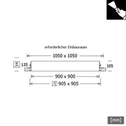 LTS Licht&Leuchten - Decken-/Wandleuchte LED-Einbauleuchte PLL 55.900.40.2/DALI 113W 4000K 8930lm