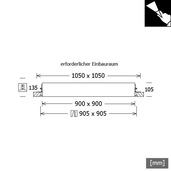LTS Licht&Leuchten - Decken-/Wandleuchte LED-Einbauleuchte PLL 55.900.40.2/DALI 113W 4000K 8930lm