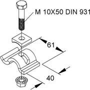 Niedax - Befestigungselement für Stiel/Profilschiene Spannklaue SPKM 25 F (1Paar) − 1 Packung