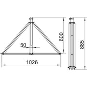 OBO Bettermann - Sockel für Fangeinrichtung Blitzschutz Dreibeinstativ+Auslass isFang 3B-100-A 1,3x1,4m