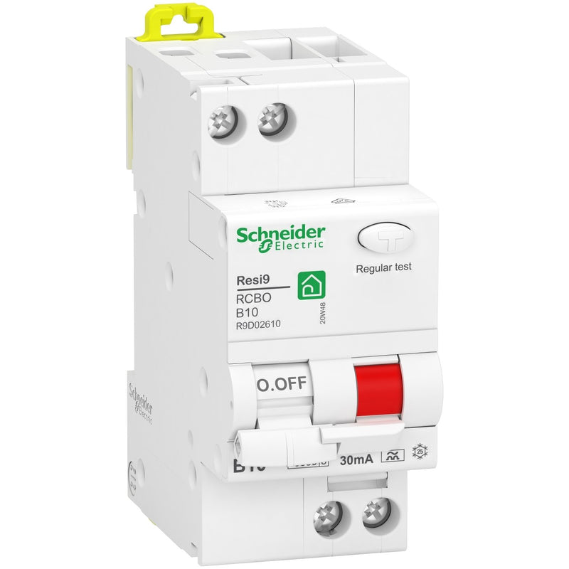 Schneider Electric - Kombination FI-Schalter/Leitungsschutzschalter FI/LS R9D02610 1P+N, 10A, B-Char