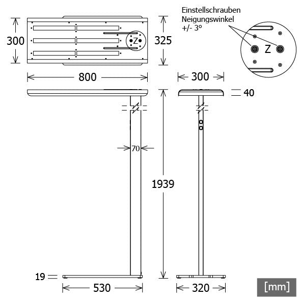 LTS Licht&Leuchten - Stehleuchte LED-Stehleuchte OPT-S 110.830#665484 830 ws/ws
