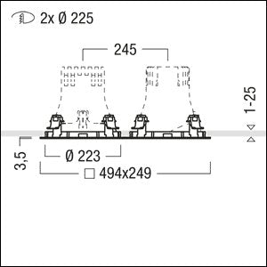 Zumtobel Group - Mechanisches Zubehör/Ersatzteile für Leuchten Installationsrahmen CAR EVO L #60800832