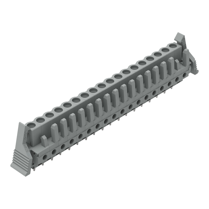WAGO - Leiterplattensteckverbinder THT-Federleiste gerade 232-148/039-000 Rastermaß 5mm,grau − 10 Stück