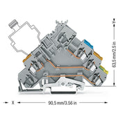 WAGO - Initiator/Aktor-Reihenklemme Aktorenklemme 280-575 0,08-2,5mmq grau − 50 Stück