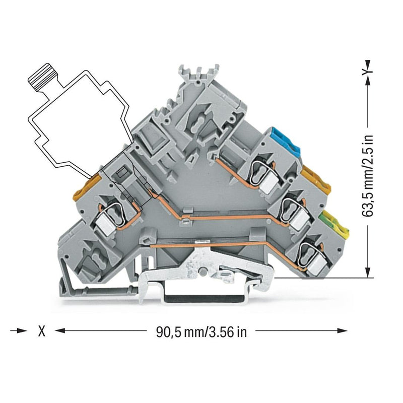 WAGO - Initiator/Aktor-Reihenklemme Aktorenklemme 280-575 0,08-2,5mmq grau − 50 Stück