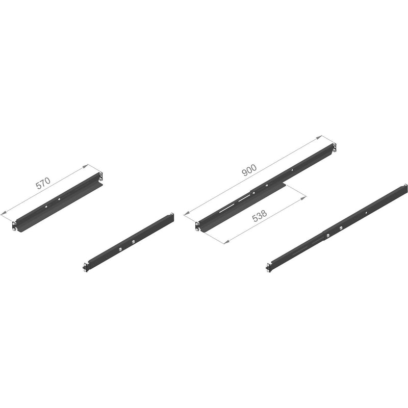 Enoc - Komponente für den Ausbau (Schaltschrank) 19Zoll Stützschienen SS 80-S-S 370-600mm 80kg