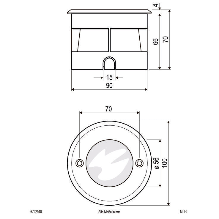 EVN Lichttechnik - Bodeneinbauleuchte LED-Bodeneinbauleuchte 6722540 4000K IP67 alu