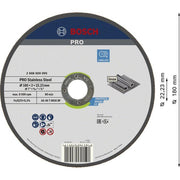 Bosch - Trenn-/Schleifscheibe PRO Stainless Steel 2608600095 Trennscheibe 180 x 2 − 25 Stück