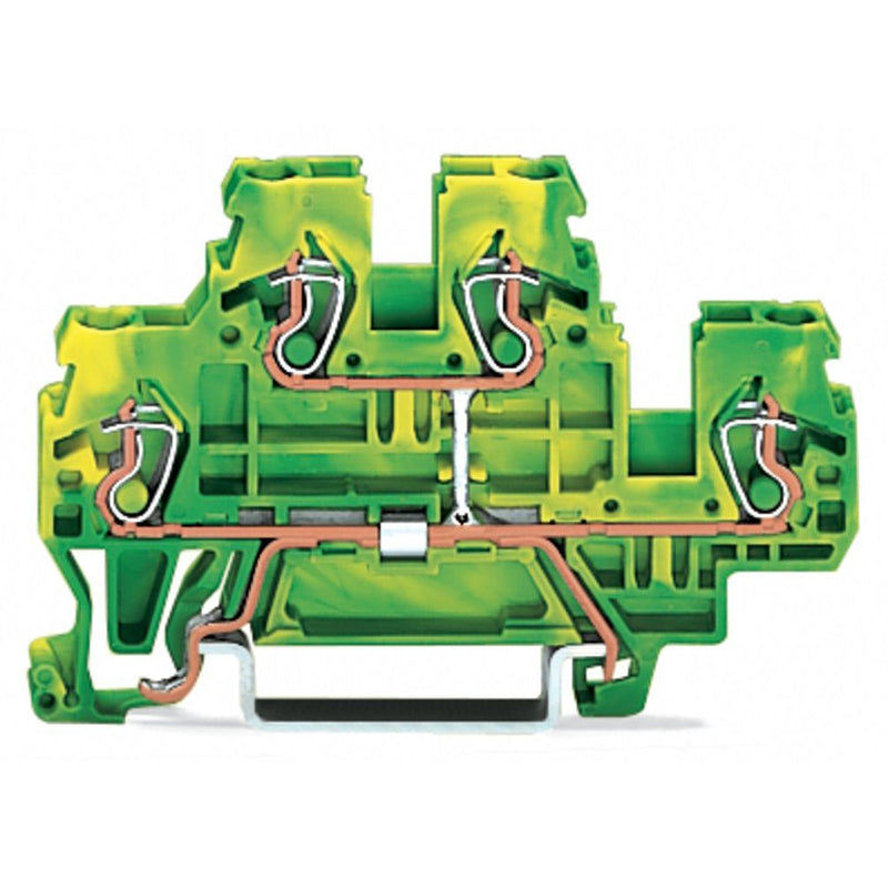 WAGO - Schutzleiter-Reihenklemme Doppelstockklemme 870-507 0,08-2,4qmm gr/ge