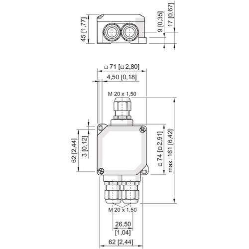 Stahl - Klemmenkasten Abzweigdose Ex e 8102/21-32