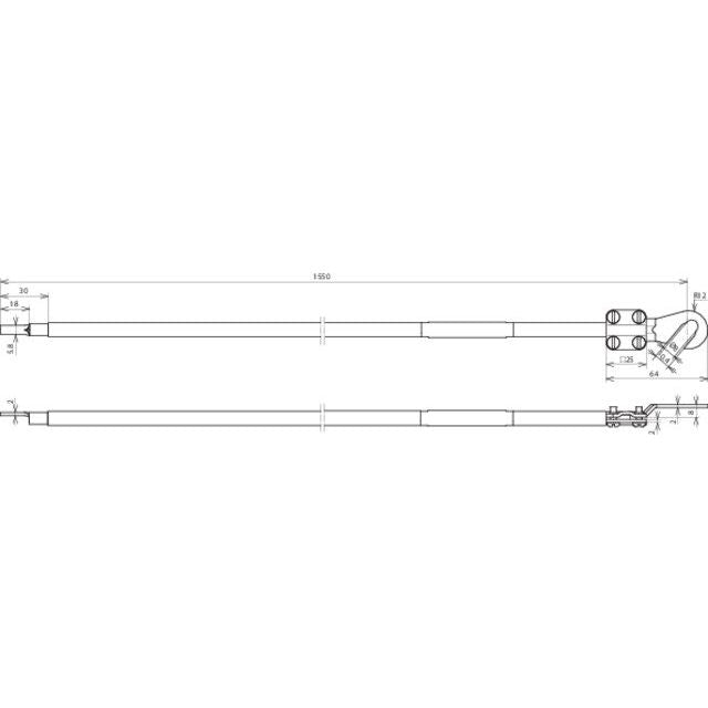 DEHN - Zubehör/Ersatzteile für Erdung und Blitzschutz Erdungsleitung EL16L155M1KSO8101SKS 16mm2/L 1,5m schw