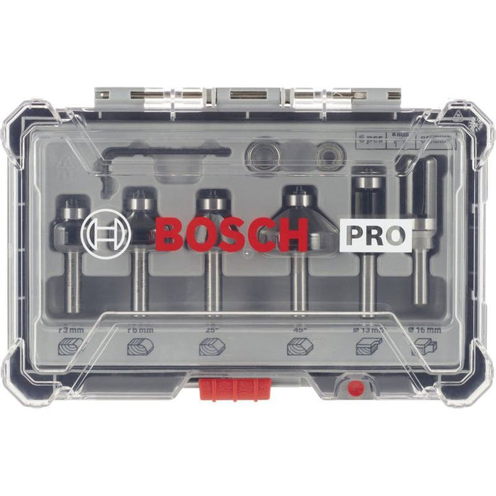Bosch Power Tools - Werkzeugset PRO Kantenfräser-Set, 2607017469 8 mm, 6-tlg  − 1 Stück
