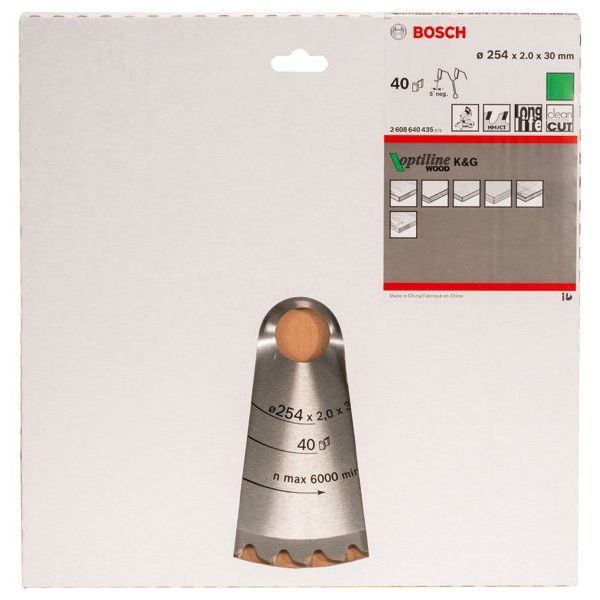 Bosch - Kreissägeblatt PRO Wood Kreissägeblatt, 2608640435 254 x 2 x 30 mm, Z40