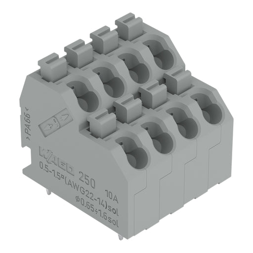 WAGO - Leiterplattenklemme DoppelstockLeiterplattenk. 250-704 Drücker,1,5mm²,gr − 33 Stück
