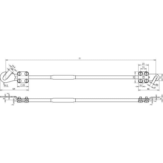 DEHN - Zubehör/Ersatzteile für Erdung und Blitzschutz Erdungsleitung EL10L205M1KSO8101KSO 10mm2/L 2,0m schw