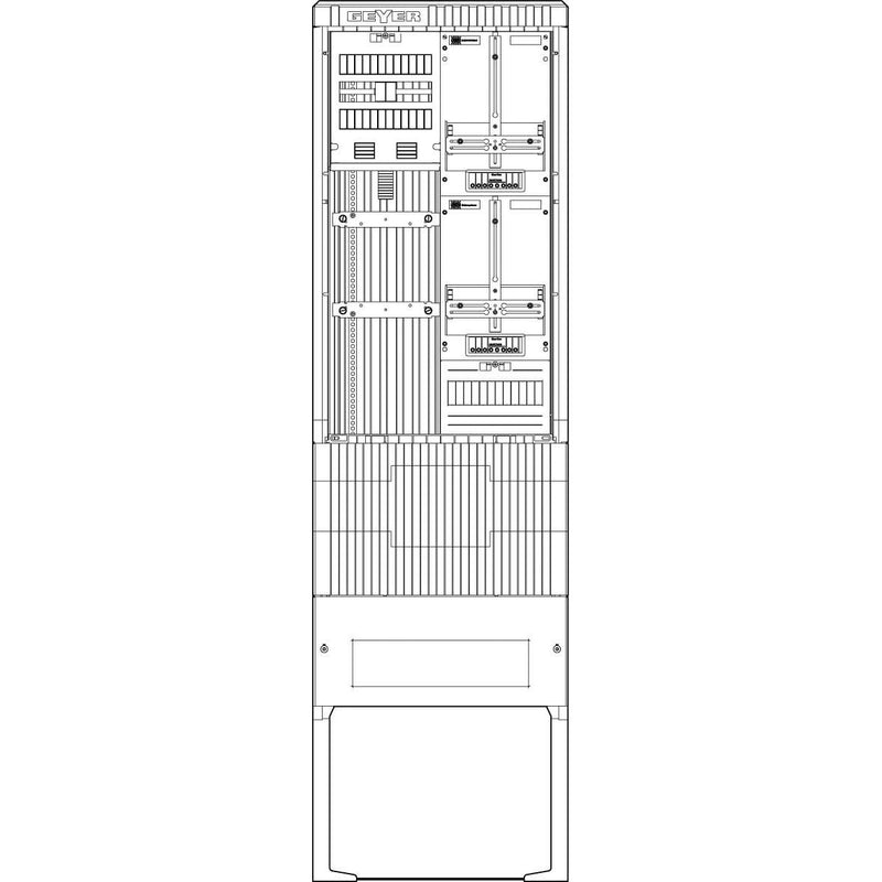 ABN - Zähler-Komplettschrank Zähleranschlusssäule SZ205ZZ2400 2 ZP 4pol