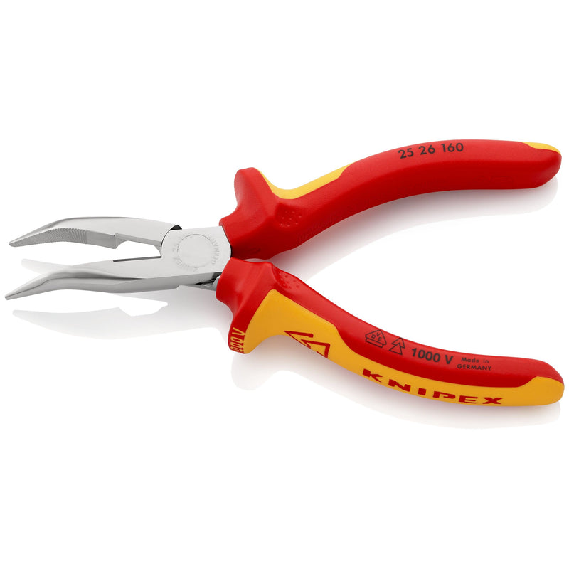 Knipex - Flachzange Flachrundzange 25 26 160 mit Schneide, 160mm