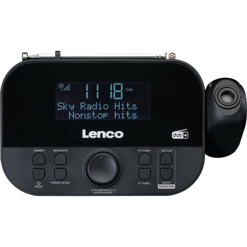 LENCO - Radio DAB+ Uhrenradio CR-615BK sw m.Projektion
