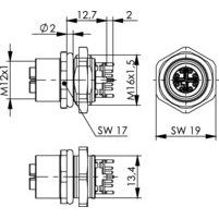 Telegärtner - Modularer Steckverbinder STX M12x1 EBB X-kod. 100007429 Cat.6A(IEC) − 20 Stück