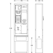 uesa - Zähler-Komplettschrank Zähleranschlußsäule ZAS-S1-1MP Schleswig 2100x590x320mm